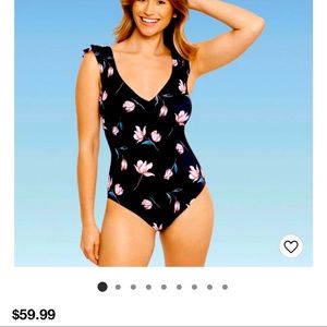 Ruffle sleeve one piece beach Betty miracle brand